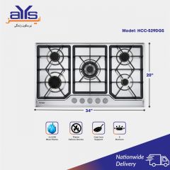 Haier HCC-529DGS Built in Hob with 5 Burners SS Auto Ignition
